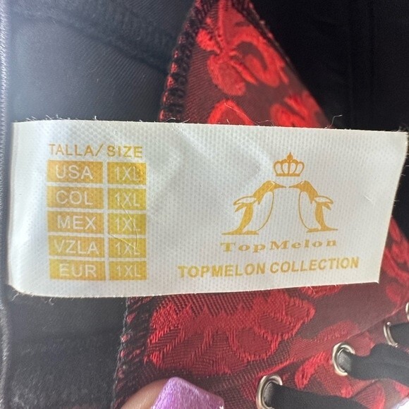 Top Melon Collection Corset Waist Cincher Renaissance Lace Up Sexy Bustier 1 XL - Picture 4 of 5